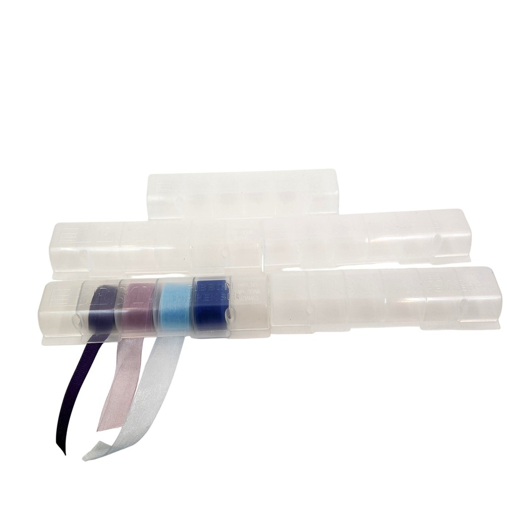 Best Ribbon Dispenser Organizer Storage Tubes Lot 5 Clear Plastic Craft Ribbon